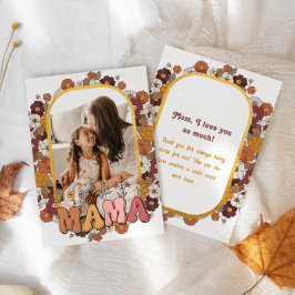 Mamma Retro Flower Photo Ram Mor Day Julkort