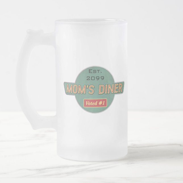 Mamma Retro Middag Drinkware Frostat Ölglas (Vänster)