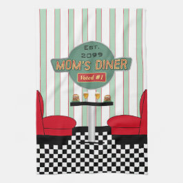 Mamma Retro Middag med Burgers & Beer Kökshandduk
