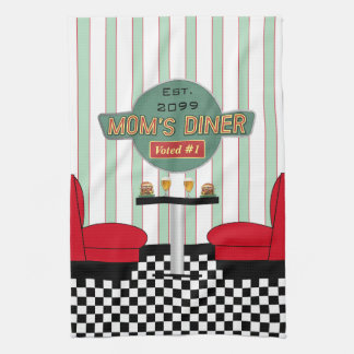 Mamma Retro Middag med Burgers & Beer Kökshandduk