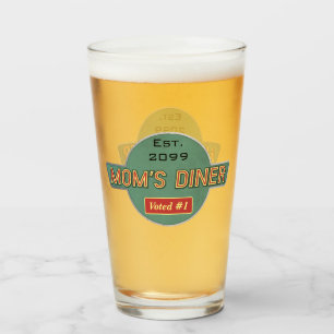 Mamma Retro Middag Pint Beer Glass Glaskopp