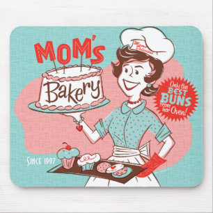 Mamma Retro mors dag Mousepad för bageri Musmatta