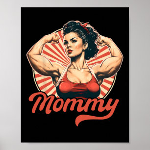 Mamma Retro Weightlift och Bodybuilding Gym Mamma Poster