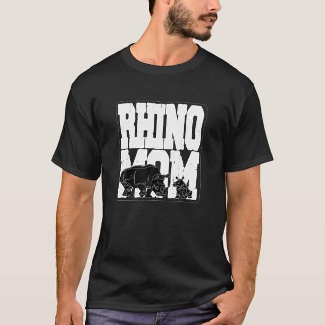 Mamma Rhino Mamma Rhinoceros, Lung Cute for Mor T Shirt (Framsida)