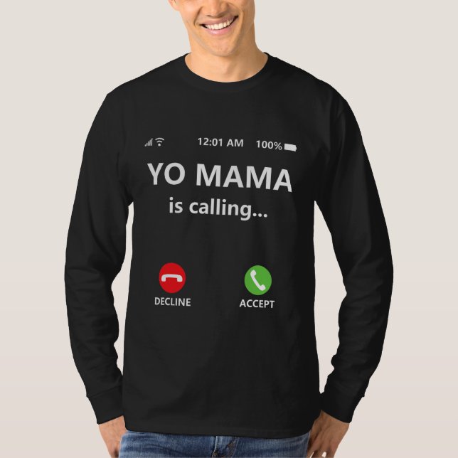 Mamma ringer Shirt Funny Mamma Shirts för Pappa T Shirt (Framsida)