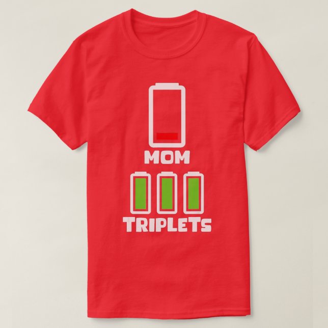 Mamma riplet Mors dag lågbatteri Mamma om riplet T Shirt (Design framsida)