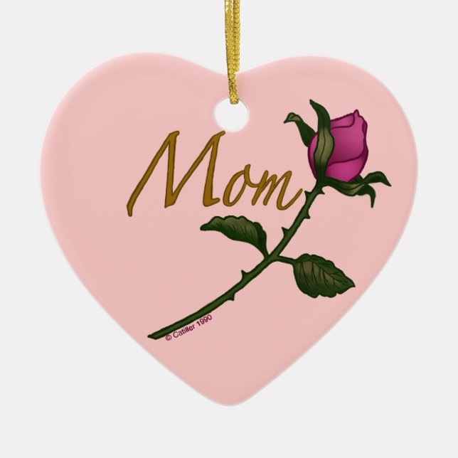 Mamma Ro Rosenknopp Julgransprydnad Keramik (Framsidan)