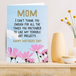 Mamma Roligt Citat Blommor Blommig Mors Dag Kort