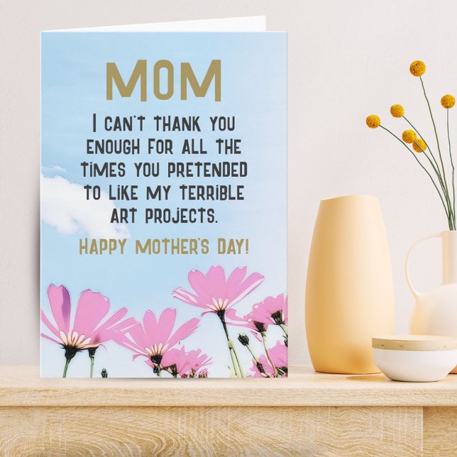 Mamma Roligt Citat Blommor  Blommig Mors Dag Kort (Skapare uppladdad)