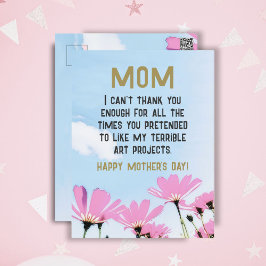 Mamma Roligt Citat Humor Blommor Blommig Mors Dag Vykort
