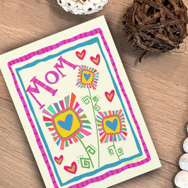 Mamma Roligt Flowers Söt Mor Inspiritivitetskort Kort
