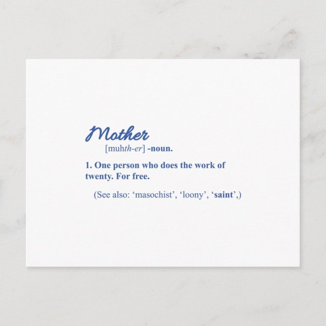 MAMMA ROLIGT Glad mors dag Mamma Cool Mamma Vykort (Framsida)