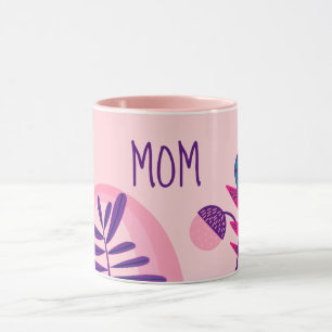 MAMMA Rosa Abstrakt Blommigt Löv Mugg