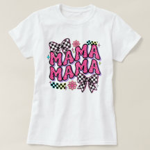 Mamma Rosa Leopardtryck Schackbräde Slöja T-Shirt 