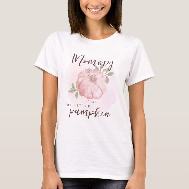 Mamma Rosa Little Pumpkin Autumn Fall Baby Shower T Shirt (Framsida)