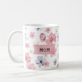 Mamma Rosa och Lila Blommigt Kaffemugg