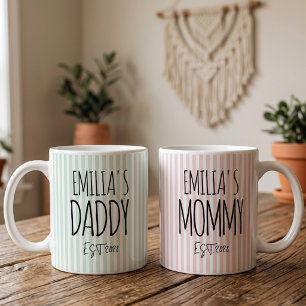 Mamma Rosa ränder Personlig mors dag Kaffemugg