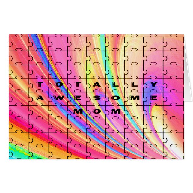 Mamma Rosa Swirl Puzzle-design, totalt Hälsningskort (Framsidan Horizontal)