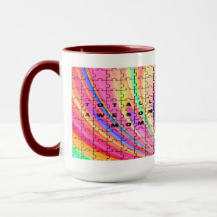 Mamma Rosa Swirl Puzzle-design, totalt Mugg
