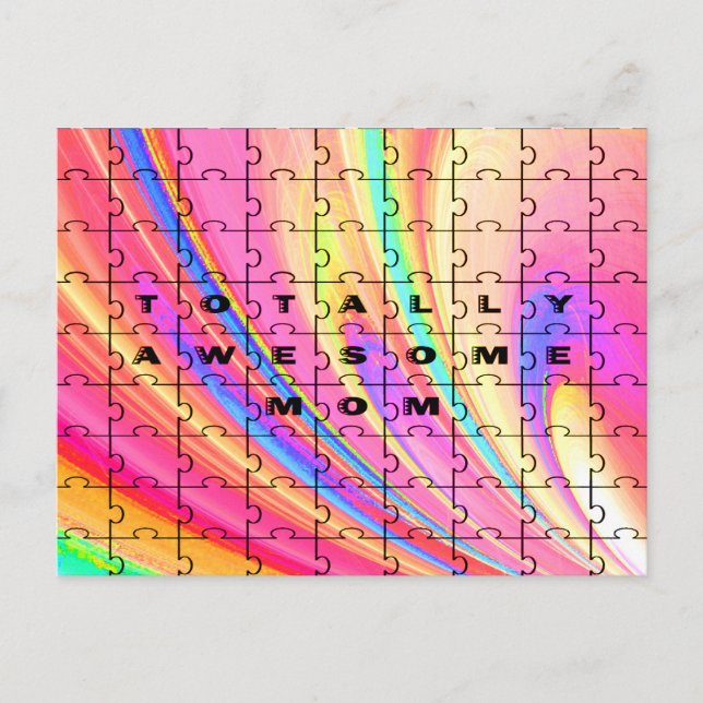 Mamma Rosa Swirl Puzzle-design, totalt Vykort (Framsida)