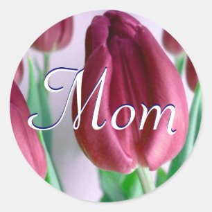 Mamma Rosey Tulips Sticker Runt Klistermärke