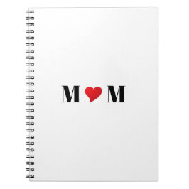 Mamma rött hjärta kärlek mors dag present anteckningsbok