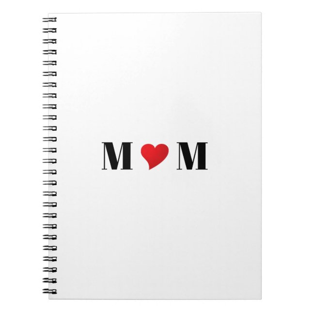 Mamma rött hjärta kärlek mors dag present anteckningsbok (Framsidan)
