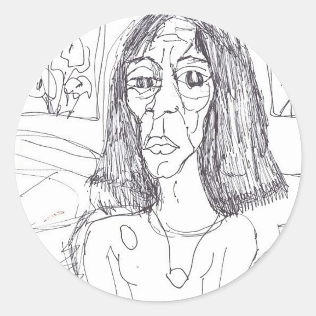 mamma runt klistermärke (Framsida)