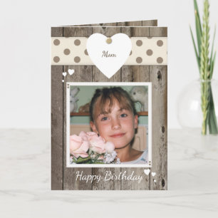 Mamma Rustic Birthday Photo Kort