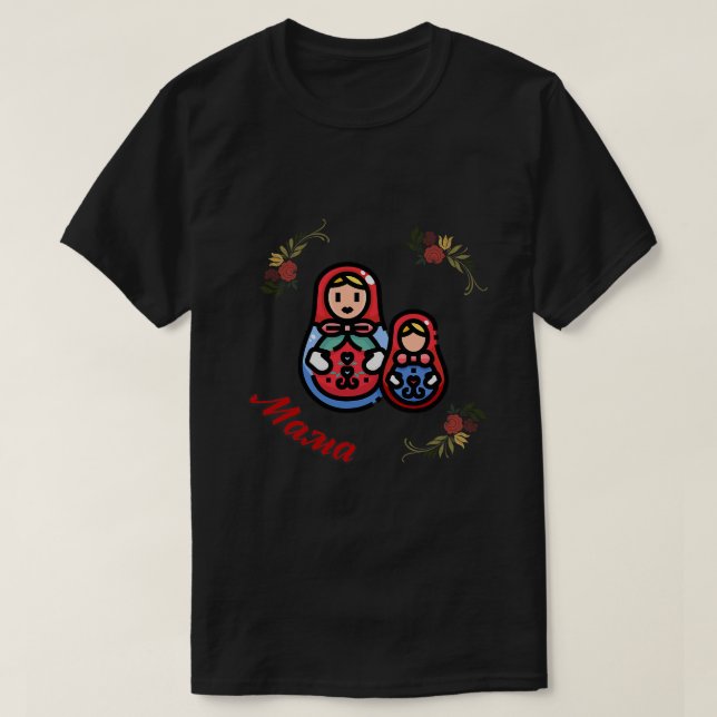 Mamma ryska hamndockor Matreoshka Folk Flo T Shirt (Design framsida)