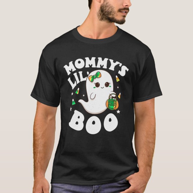 Mamma s Lil Boo Flicka Småbarn Halloween Cute T Shirt (Framsida)