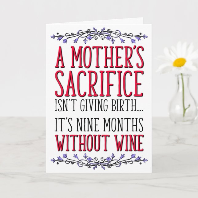 Mamma Sacrifice, Vin, Mamma Birthday, Mors dag Kort (Liten växt)