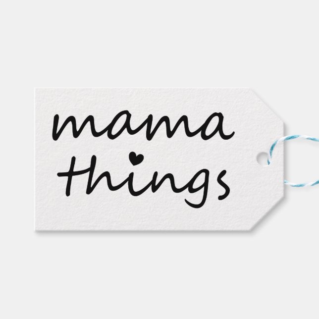 Mamma saker Första mors dag Ny mamma Presentetikett (Framsidan (Horisontell))