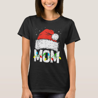 Mamma Santa röd rutig jul familjematchande T Shirt