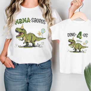 Mamma-saurus Dinosaur Theme Barns födelsedag Party T Shirt