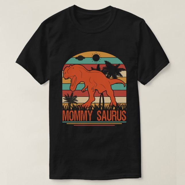 MAMMA SAURUS Dinosaur Vintage T Shirt (Design framsida)