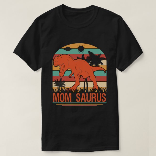 MAMMA SAURUS Dinosaur-Vintagen T Shirt (Design framsida)