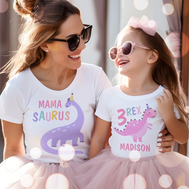 Mamma Saurus Mamma i Birthday Girl Dinosaur T Shirt (Skapare uppladdad)