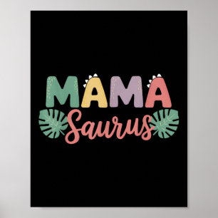 Mamma Saurus Mamma Pappa Dinosaur Birthday Familch Poster