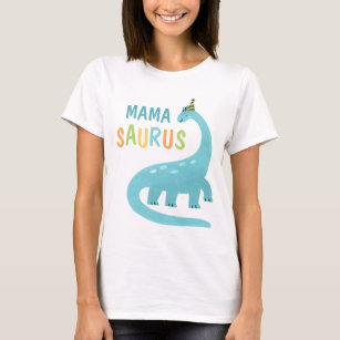 Mamma Saurus Mamma vid födelsedagspojken Dinosaur T Shirt
