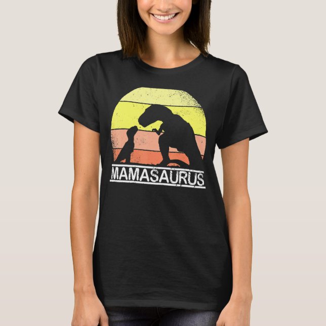 Mamma Saurus Mors dag Rex dosinosaur för Mamma Mam T Shirt (Framsida)