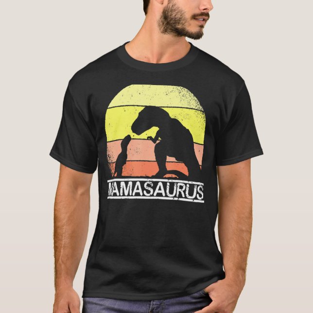 Mamma Saurus Mors dag Rex dosinosaur för Mamma Mam T Shirt (Framsida)