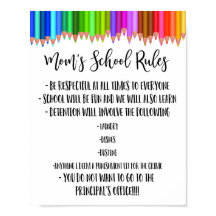 Mamma School Regler, Homeschool Regler, Funny Regl