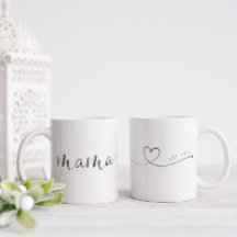 Mamma Script Heart | Enkel Personlig för Mamma-gåv