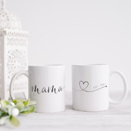 Mamma Script Heart | Enkel Personlig för Mamma-gåv Två-Tonad Mugg