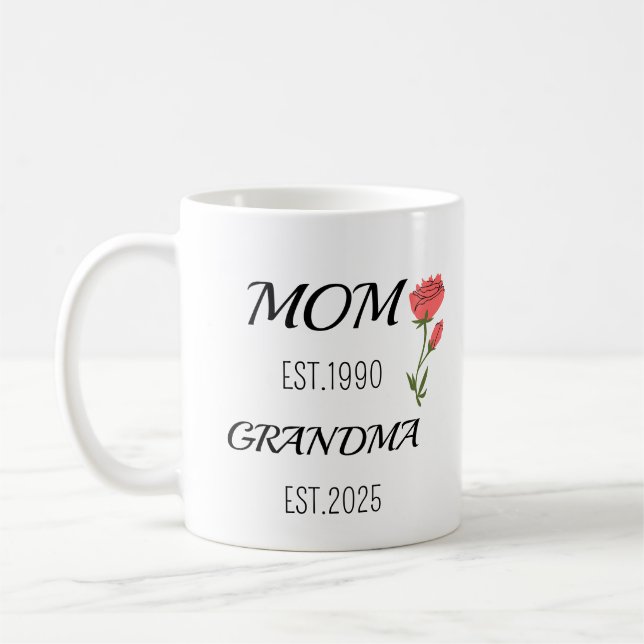 Mamma Sedan Mormor Typografi Familj Design Kaffemugg (Vänster)
