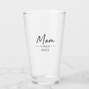 Mamma Sedan Personlig År Handskriven Minimalistisk Glaskopp