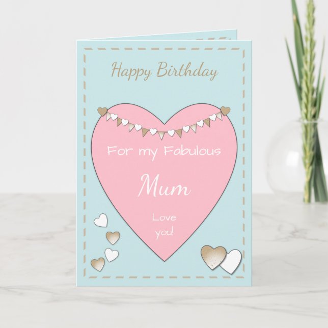 Mamma Shabby chic rosa Birthday Kort (Framsida)