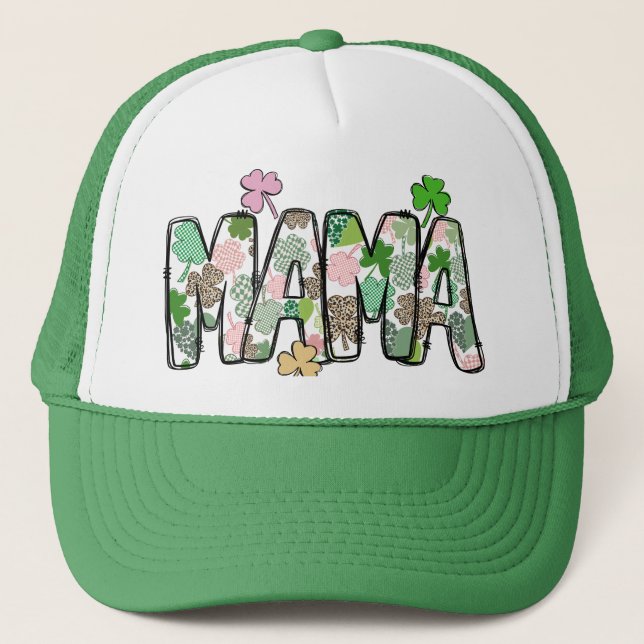 Mamma Shamrock St patricks day Truckerkeps - C006 (Framsida)