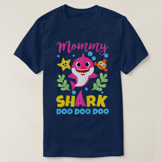 Mamma Shark Gift Cute Baby Shark Family Matching O T Shirt (Design framsida)